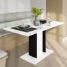 Table extensible gain de place blanc noir 100-140x60cm Wood Mini White Réductions