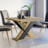 Table extensible moderne 120-160x90cm en bois chêne noir Xao Remises