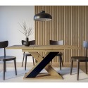 Table extensible moderne 120-160x90cm en bois chêne noir Xao Réductions