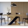 Table extensible moderne 120-160x90cm en bois chêne noir Xao Réductions