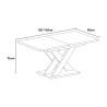Table extensible moderne 120-160x90cm en bois chêne noir Xao Modèle