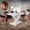 Table extensible 140-180x80 salle à manger moderne blanc 8 places Bronx Promotion