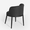 Chaise de salon et cuisine moderne en tissu noir Raund Offre