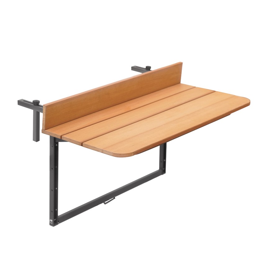 Table de balcon terrasse pliable gain de place effet bois teck Look Out Vente