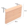 Table de balcon terrasse pliable gain de place effet bois teck Look Out Dimensions