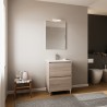 Meuble salle de bain peu encombrant lavabo 60cm miroir LED Lisbonne 60 Réductions