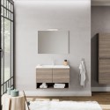 Meuble salle de bain suspendu design lavabo 80cm miroir LED Oslo 80 Remises