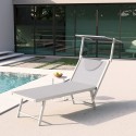 Bain de soleil de jardin transat professionnel en aluminium piscine Italia 