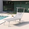 Bain de soleil de jardin transat professionnel en aluminium piscine Italia 