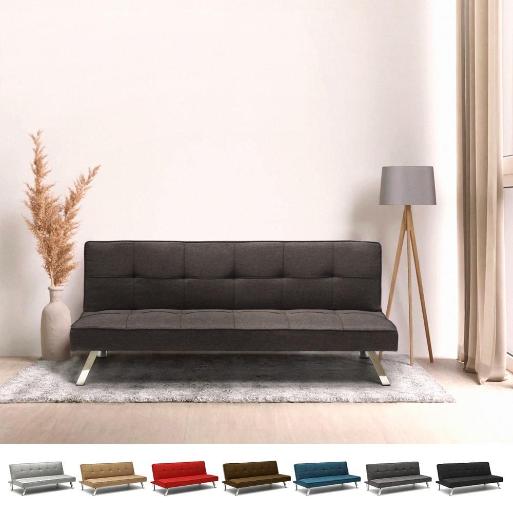 Canapé Convertible 2 places Clic Clac en tissu design moderne Gemma