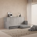 Lit escamotable avec canapé gris matelas simple Kando Sofà MCM Réductions