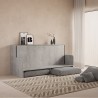Lit escamotable avec canapé gris matelas simple Kando Sofà MCM Réductions