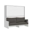 Lit superposé escamotable avec canapé blanc gain de place Kando Sofà 2MBF Vente