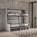 Lit superposé escamotable avec canapé blanc gain de place Kando Sofà 2MBF Remises
