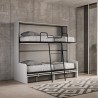 Lit superposé escamotable avec canapé blanc gain de place Kando Sofà 2MBF Remises