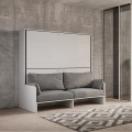 Lit superposé escamotable avec canapé blanc gain de place Kando Sofà 2MBF Promotion