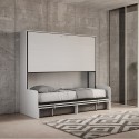 Lit superposé escamotable avec canapé blanc gain de place Kando Sofà 2MBF Choix