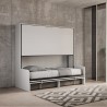 Lit superposé escamotable avec canapé blanc gain de place Kando Sofà 2MBF Choix