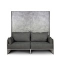 Lit escamotable superposé avec canapé gris matelas Kando Sofà 2MCM Offre