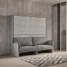 Lit escamotable superposé avec canapé gris matelas Kando Sofà 2MCM Promotion