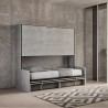 Lit escamotable superposé avec canapé gris matelas Kando Sofà 2MCM Choix