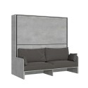 Lit escamotable superposé avec canapé gris matelas Kando Sofà 2MCM Vente