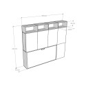 Lit simple escamotable horizontal avec matelas, armoire et bibliothèque Kando B Prix