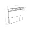 Lit simple escamotable horizontal avec matelas, armoire et bibliothèque Kando B Prix