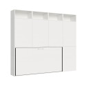 Lit simple escamotable horizontal avec matelas, armoire et bibliothèque Kando B Offre