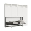 Lit simple escamotable horizontal avec matelas, armoire et bibliothèque Kando B Vente