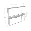 Lit escamotable gain de place horizontal matelas simple blanc Kando C Prix