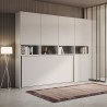 Lit escamotable gain de place horizontal matelas simple blanc Kando C Réductions