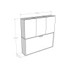 Lit escamotable horizontal avec armoire blanc Kando D Dimensions