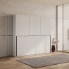 Lit escamotable horizontal avec armoire blanc Kando D Réductions