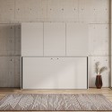Lit escamotable horizontal avec armoire blanc Kando D Catalogue