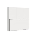 Lit escamotable horizontal avec armoire blanc Kando D Offre