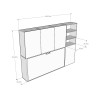 Lit escamotable simple horizontal avec bibliothèque blanc Kando F Prix