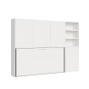 Lit escamotable simple horizontal avec bibliothèque blanc Kando F Offre