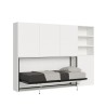 Lit escamotable simple horizontal avec bibliothèque blanc Kando F Vente