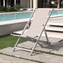 4 chaises de plage pliantes réglables en aluminium Riccione Gold 