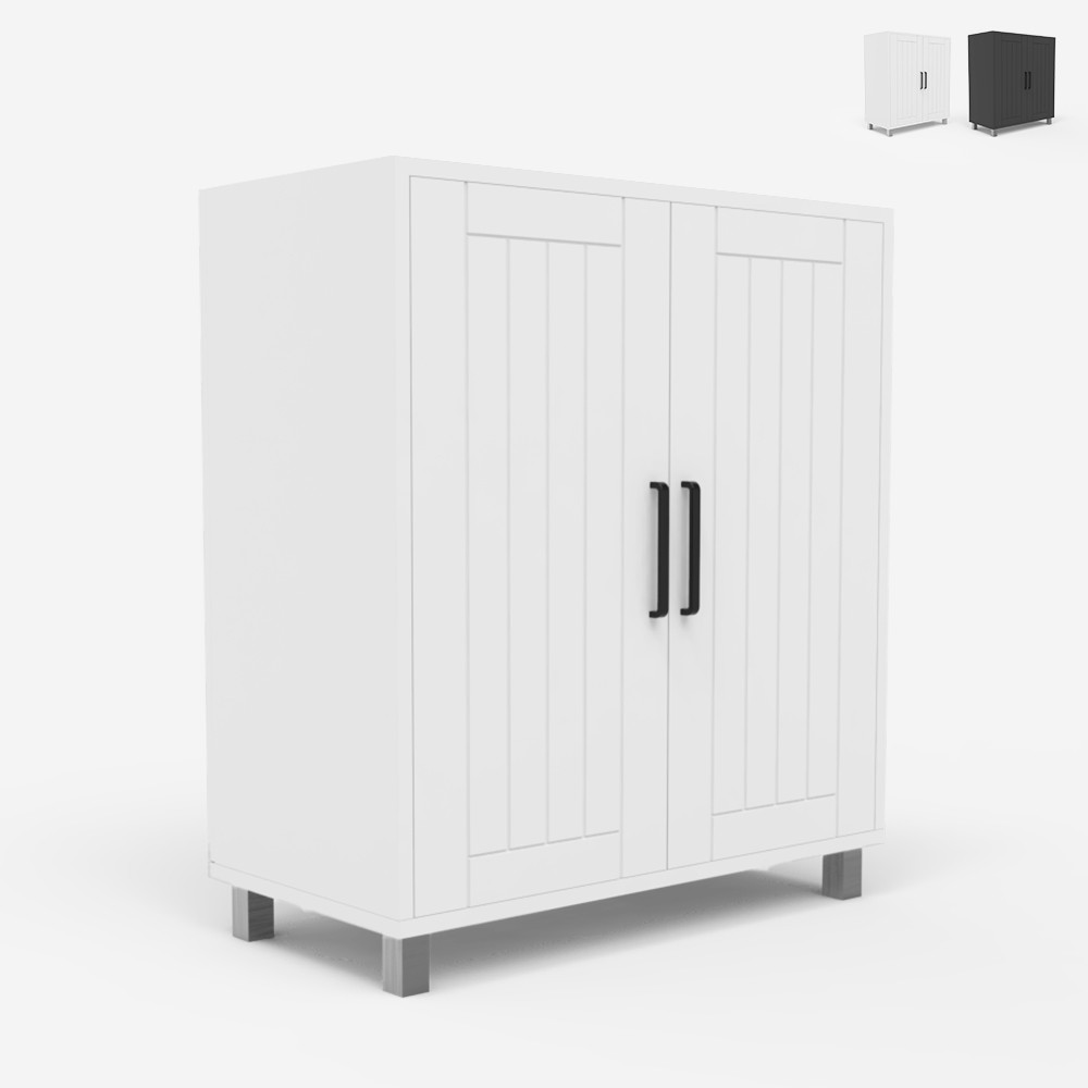 Meuble sous lavabo salle de bain placard deux portes moderne Biston