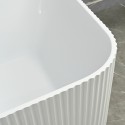 Baignoire rectangulaire blanche rainuré 170x75cm salle de bain Lemno Remises