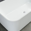 Baignoire rectangulaire blanche rainuré 170x75cm salle de bain Lemno Réductions