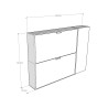 Lit superposé escamotable double blanc moderne avec armoire Kando H Dimensions