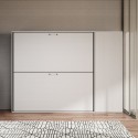 Lit superposé escamotable double blanc moderne avec armoire Kando H Catalogue