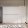 Lit superposé escamotable double blanc moderne avec armoire Kando H Catalogue