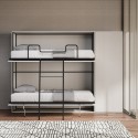 Lit superposé escamotable double blanc moderne avec armoire Kando H Réductions