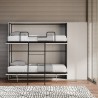 Lit superposé escamotable double blanc moderne avec armoire Kando H Réductions
