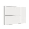 Lit superposé escamotable double blanc moderne avec armoire Kando H Offre