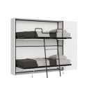 Lit superposé escamotable double blanc moderne avec armoire Kando H Vente